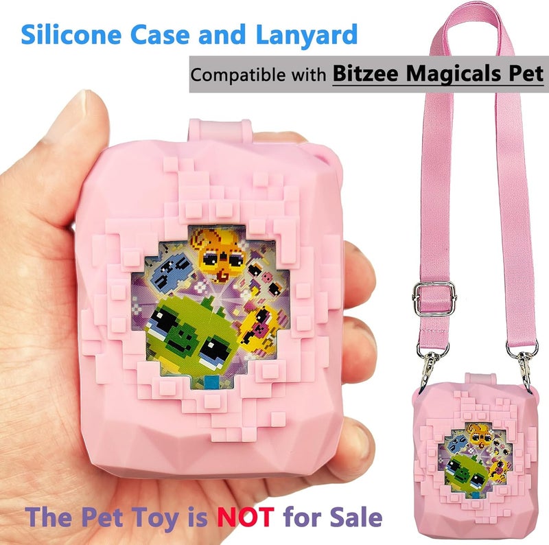 JCHPINE Silicone Cover Case for Bitzee Magicals Interactive Digital Pet and Case, Protective Skin Sleeve for Bitzee Magicals Virtual Electronic Pets Accessories (Pink) - Image 2